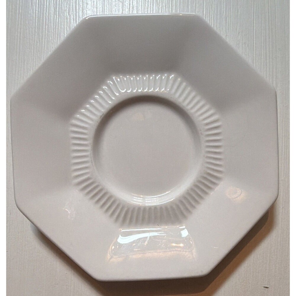 6” Independence Ironstone Octagonal White Saucer Japan